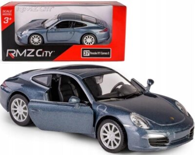Samochód Porsche 911 Carrera S 2012 niebieski auto metalowe otwierane drzwi