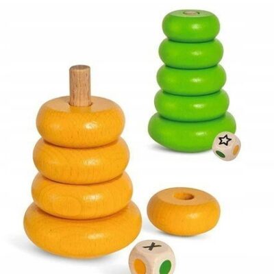 DREWNIANA PIRAMIDA DLA DZIECI UKŁADANKA Eichhorn