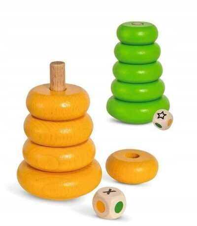 DREWNIANA PIRAMIDA DLA DZIECI UKŁADANKA Eichhorn