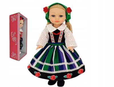 Lalka 38cm w stroju ludowym z polskim głosem śpiewa i mówi po polsku twarda