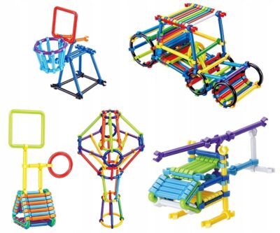 Klocki konstrukcyjne patyczki 305 ellementów 5466