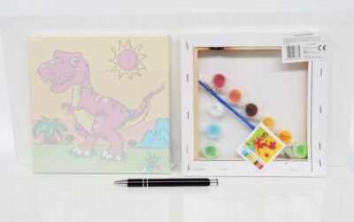 MALOWANIE po nr. 20×20 cm, dinozaur, fol