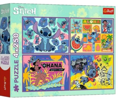 Puzzle Trefl Lilo & Stitch 4 x 250 el. – Niezwykły Stitch 13311