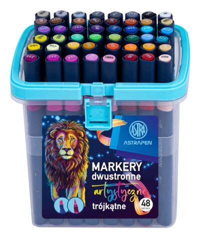 Markery Artystyczne Trójkątne Dwustronne Astrapen 48 Sztuk