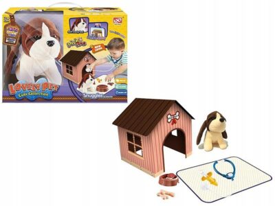 Piesek z budą i akcesoriami; 29,5x22x17,5cm