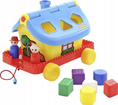 Sorter kształtów Domek ogrodnika na kółkach