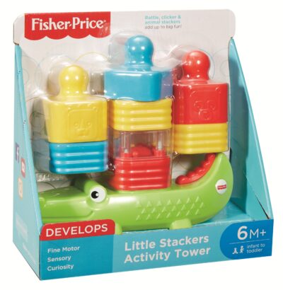 Zabawka edukacyjna Krokodylek + Klocki do układania Fisher Price DRG34