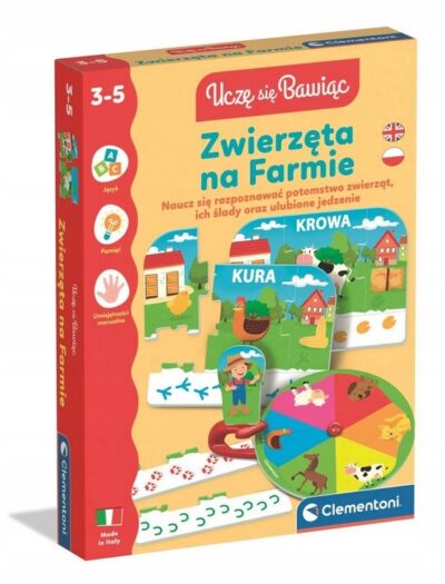 UKŁADANKA EDUKACYJNA UCZĘ SIĘ BAWIĄC ZWIERZĘTA NA FARMIE 50433 CLEMENTONI