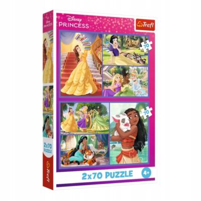 34440 TREFL PUZZLE 2×70 EL. KSIĘŻNICZKI, BAJKOWE DNI