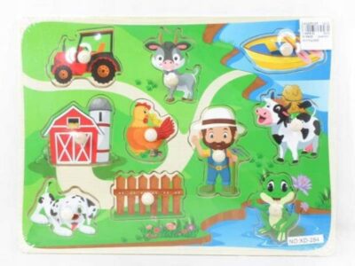 Edukacyjna drewniane puzzle układanka farma