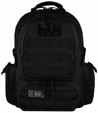 Plecak szkolny St.Right BP-36 wielokomorowy duży 30 l MILITARY BLACK