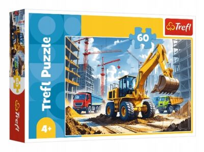 Trefl 17406 Puzzle 60 Koparka na budowie