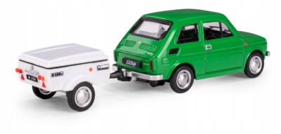 Samochód z przyczepą Daffi Niewiadów N250C Fiat 126p biały 1:43