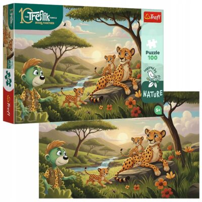 Puzzle Trefl 100 elementów INSPIRED BY NATURE GEPARDY