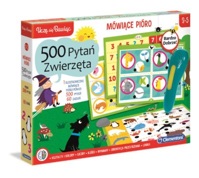 Mówiące pióro 500 pytań zwierzęta 50781 Clementoni Quiz 3+