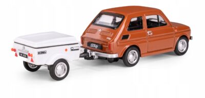 Niewiadów N250C Fiat 126p Niewiadówka Maluch zestaw przyczepa PRL 1:43