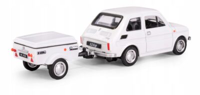 Samochód z przyczepą Daffi Niewiadów N250C biały skala 1:43