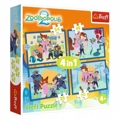 Puzzle – 4w1 (35, 48, 54, 70) Disney Zwierzogród 2 – Trefl 34677