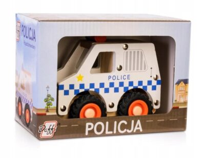 Drewniane auto z oponami – policja Praca zbiorowa