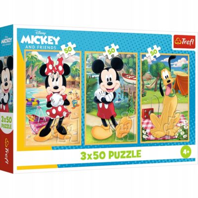 Puzzle Trefl Myszka Miki 3×50 elementów