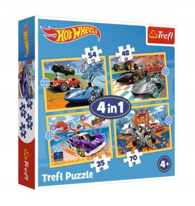 Puzzle 4w1 Pojazdy Hot Wheels 34627 Trefl 4+
