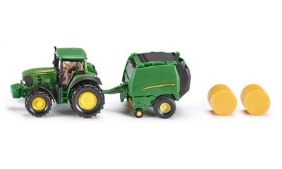 Siku Traktor John Deere z Prasą do Balotów Zabawka