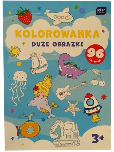 Kolorowanka dla dzieci A4 duże obrazki do kolorowania 96 obrazków Interdruk