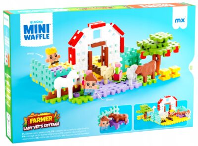 Marioinex klocki WAFFLE mini FARMER – Domek Pani weterynarz, 100 elementów