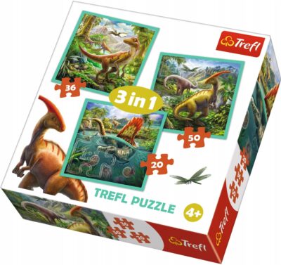 Puzzle Trefl 3w1 dinozaury 106 elementów