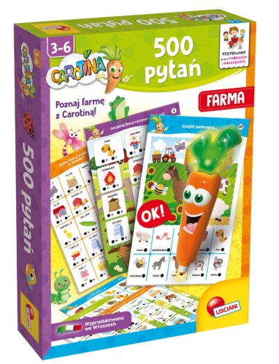 Gra edukacyjna Lisciani Carotina 500 pytań nauka słów i cyfr 3+